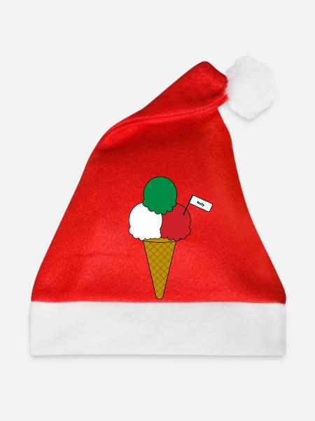 Italy Flag Eiscreme cream - Weihnachtsmütze - Rot