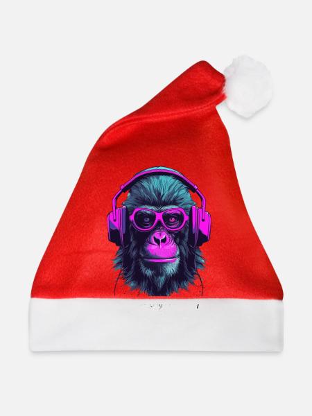 Monkey Beats - Weihnachtsmütze - Rot