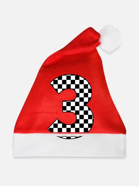 Nummer 3 Plaid - Weihnachtsmütze - Rot
