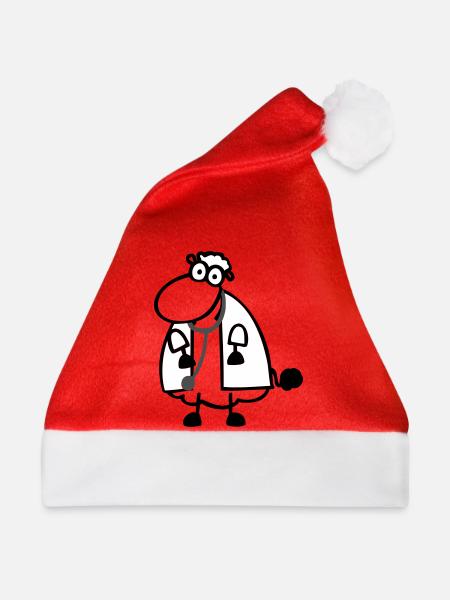 Arztschaf - Weihnachtsmütze - Rot - Vorne