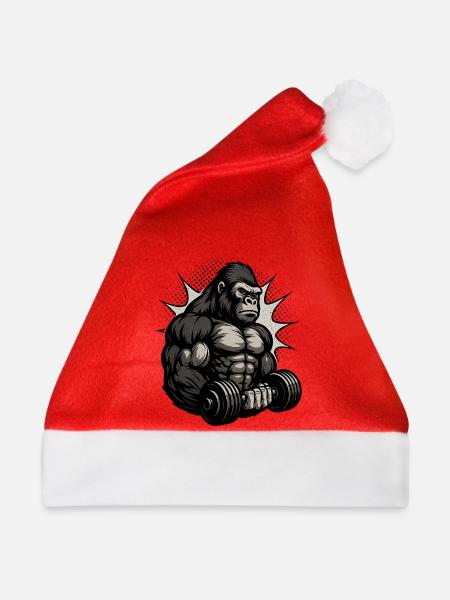 Starker Gorilla Kraftmuster - Weihnachtsmütze - Rot