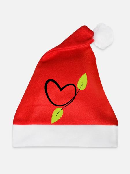 Organisches Chlorophyll-Pflanzenherz - Weihnachtsmütze - Rot