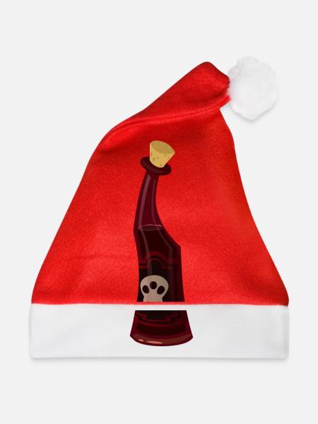 Flasche mit Gift - Weihnachtsmütze - Rot