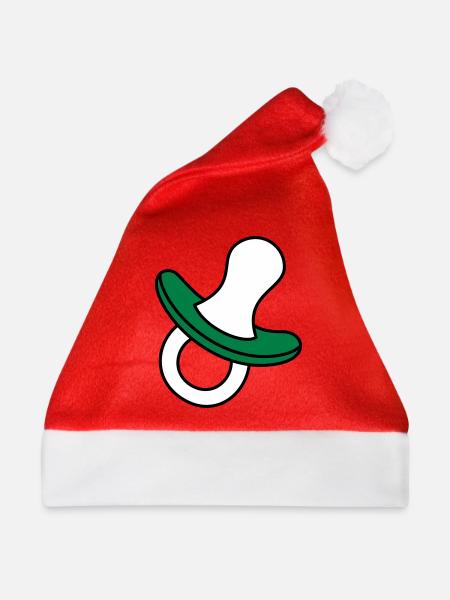 Schnuller dreifarbig - Weihnachtsmütze - Rot - Vorne