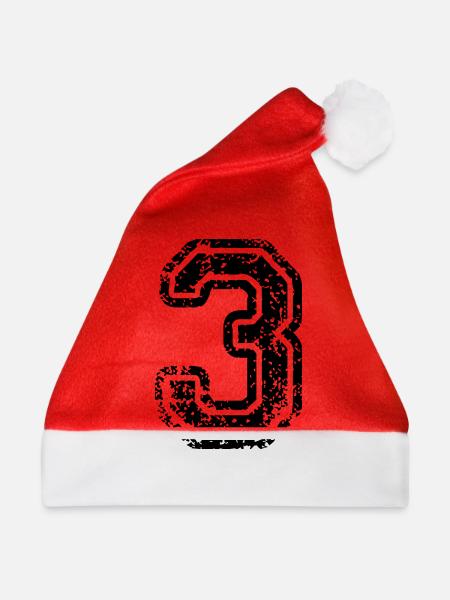 3 - Nummer - Weihnachtsmütze - Rot