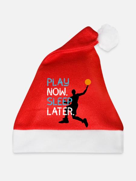 Basketball Spieler play now sleep later korb Wurf - Weihnachtsmütze - Rot - Vorne