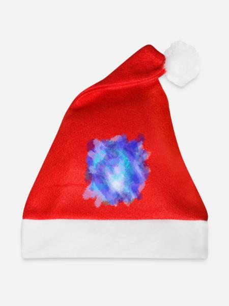 Aquarell malerei Meeresblau - Weihnachtsmütze - Rot