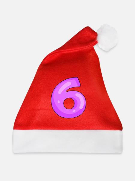 6 Lila - Weihnachtsmütze - Rot