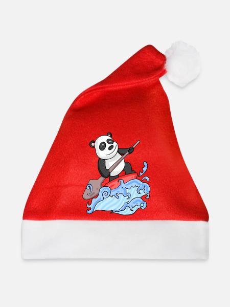 Stand Up Paddling Panda - Weihnachtsmütze - Rot