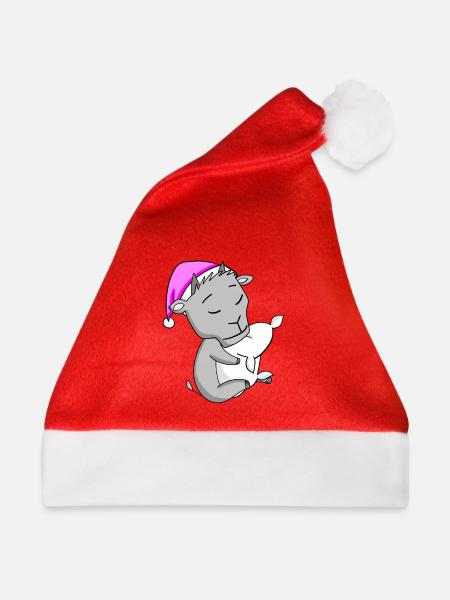 Ziege - Weihnachtsmütze - Rot