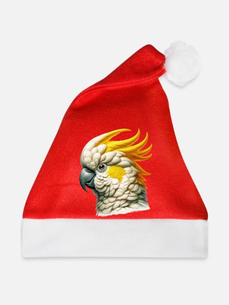 Kakadu-Papagei - Weihnachtsmütze - Rot
