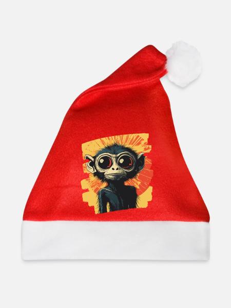 Spinnenaffe Retro - Weihnachtsmütze - Rot