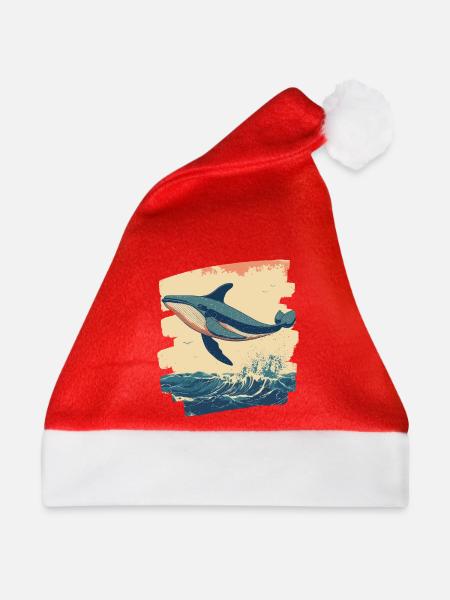 Walfisch - Weihnachtsmütze - Rot