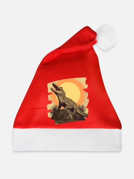 Krokodil Retro - Weihnachtsmütze - Rot