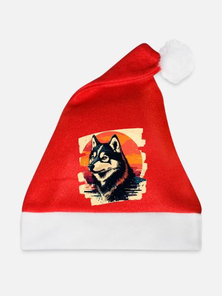 Husky - Weihnachtsmütze - Rot