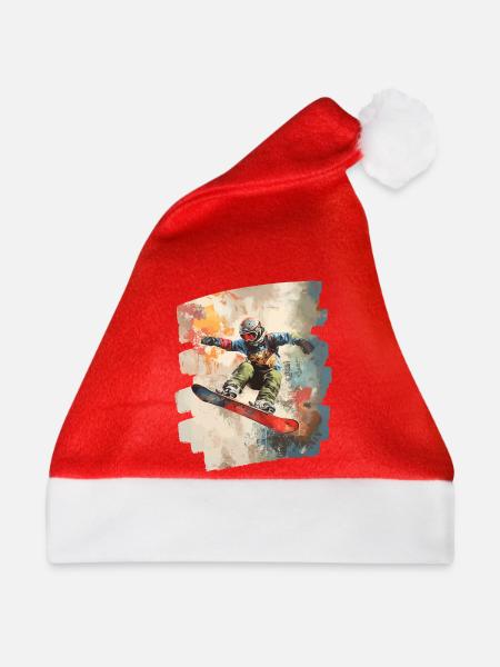 Snowboarder Pulverschnee - Weihnachtsmütze - Rot