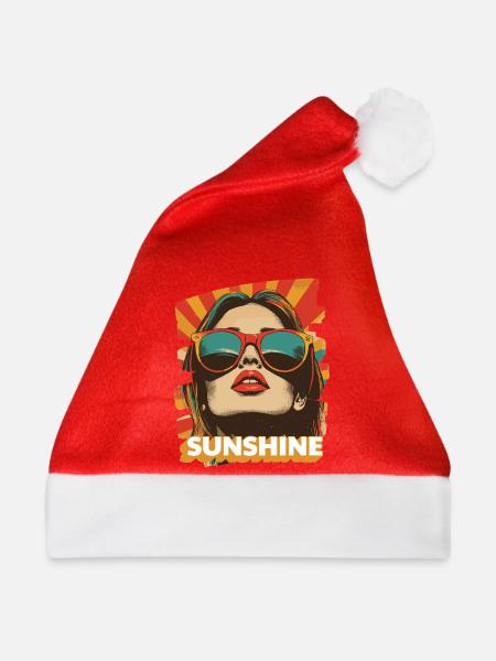 Sonnenbrille Sunshine Sommer - Weihnachtsmütze - Rot