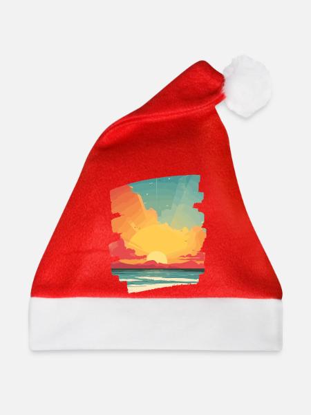 Sommer Sonnenuntergang - Weihnachtsmütze - Rot - Vorne