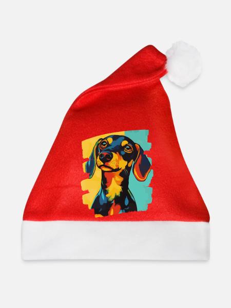 Dackel Dachshund - Weihnachtsmütze - Rot