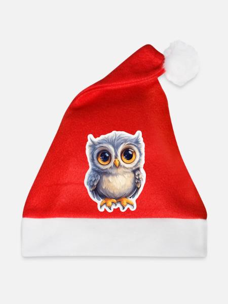 Eule - Weihnachtsmütze - Rot - Vorne