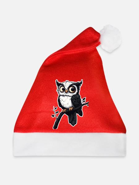 Eule - Weihnachtsmütze - Rot - Vorne