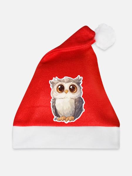 Eule - Weihnachtsmütze - Rot - Vorne