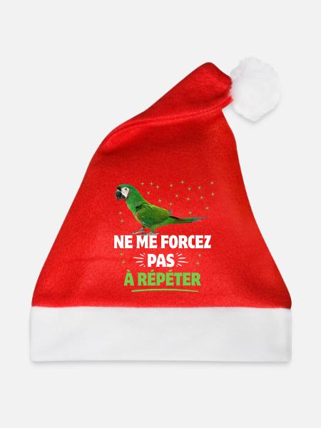 Wenn Sie sprechen, wiederholen wir weiße Papageien - Weihnachtsmütze - Rot - Vorne