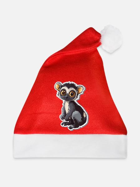 Lemur - Weihnachtsmütze - Rot