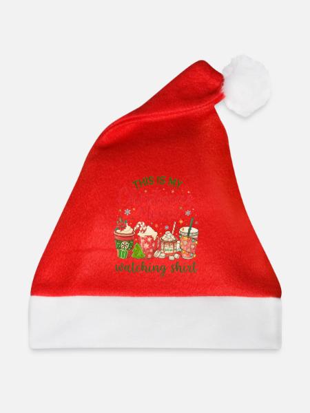 Weihnachtlicher Filmabend-Shirt - Weihnachtsmütze - Rot