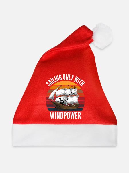 SEGELN NUR MIT WINDKRAFT - Weihnachtsmütze - Rot - Vorne