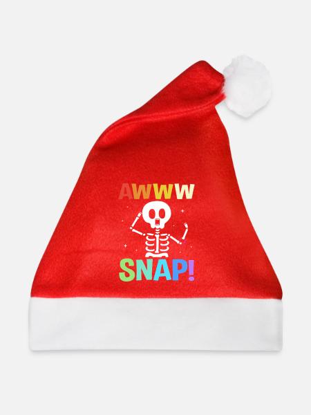 Knochenbruch Halloween Skelett Knochen Armbruch - Weihnachtsmütze - Rot - Vorne