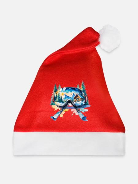Winterlandschaft Skigoggles - Weihnachtsmütze - Rot