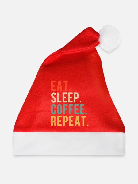 Eat Sleep Coffee Repeat Retro Kaffeeliebe - Weihnachtsmütze - Rot