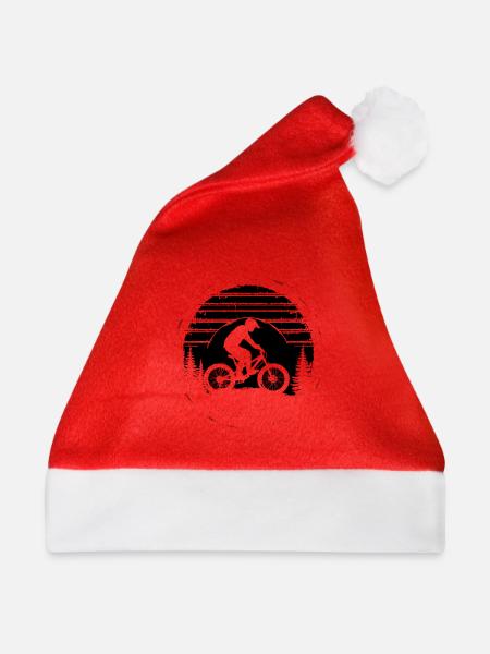 Mountainbiking Illustration - Weihnachtsmütze - Rot