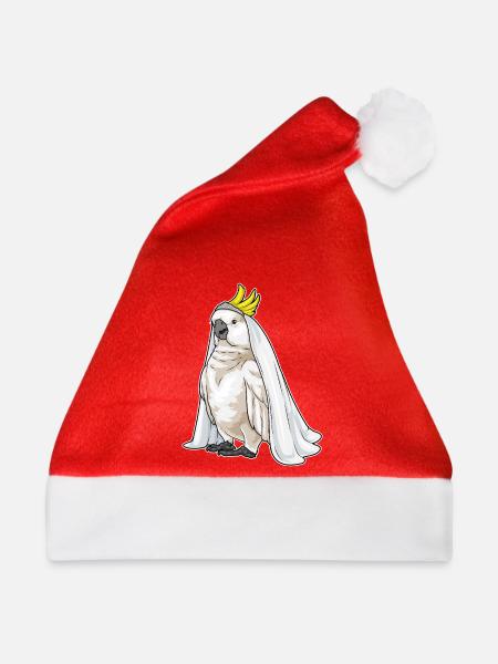 Papagei Braut Schleier Hochzeit - Weihnachtsmütze - Rot - Vorne