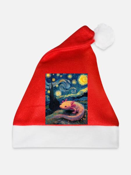 Axolotl Van Gogh Starry Night - Weihnachtsmütze - Rot