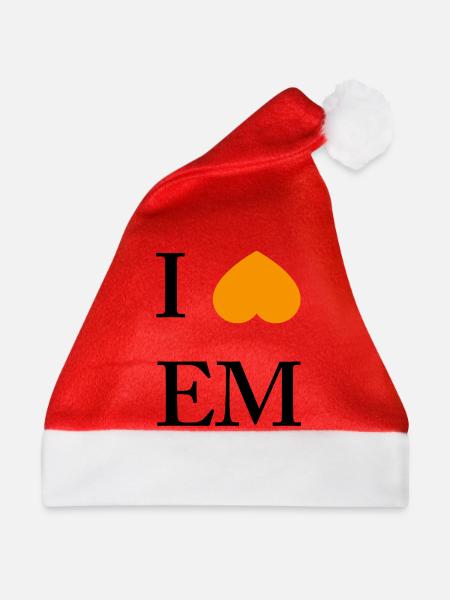 Orangener Herzakzent im Minimal-Style - Weihnachtsmütze - Rot
