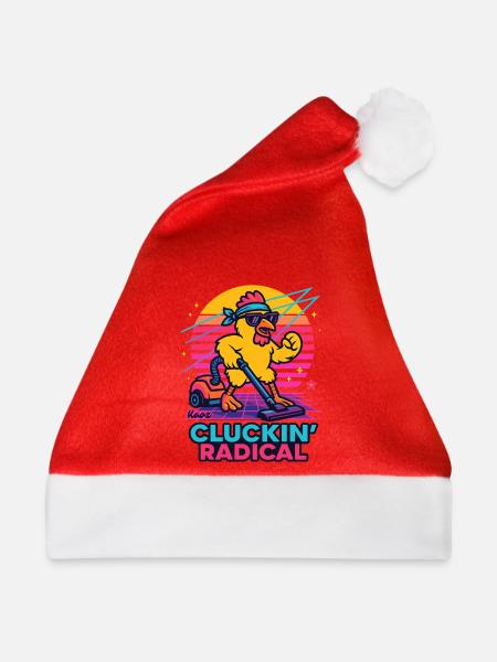 Radikal Huhn beim Staubsaugen  - Weihnachtsmütze - Rot