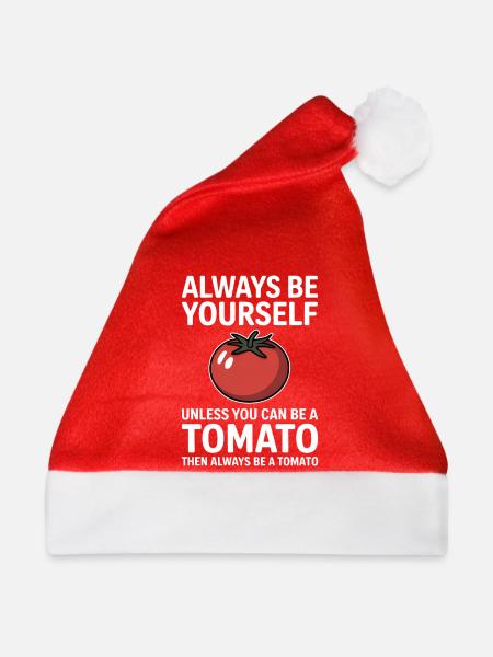 Tomaten Sprüche Tomate Lustiges Tomaten Geschenk - Weihnachtsmütze - Rot - Vorne
