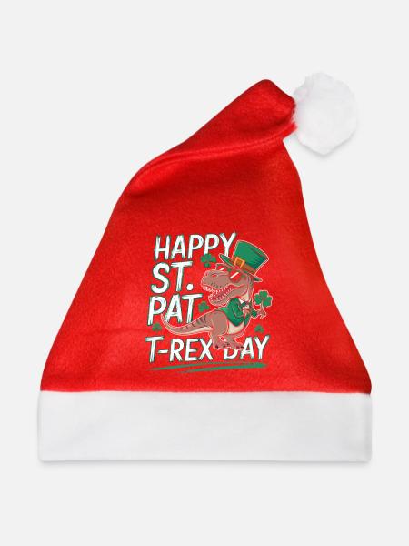 T-Rex zum St. Patrick's Day - Weihnachtsmütze - Rot