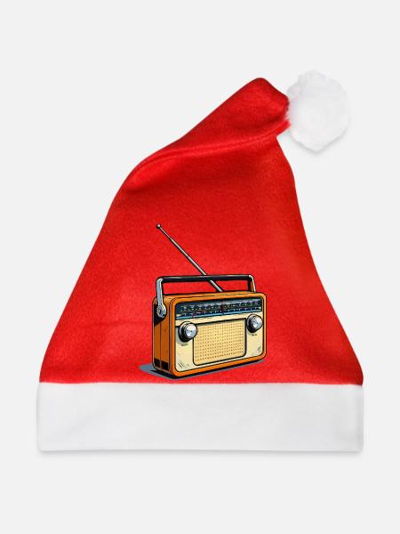 Retro Orange Radio - Weihnachtsmütze - Rot