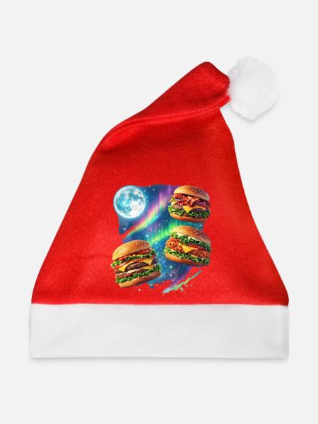Weltraum Burger Symphonie - Weihnachtsmütze - Rot
