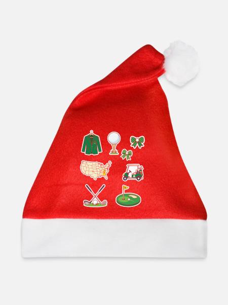 Golf-Universum Sticker-Set - Weihnachtsmütze - Rot