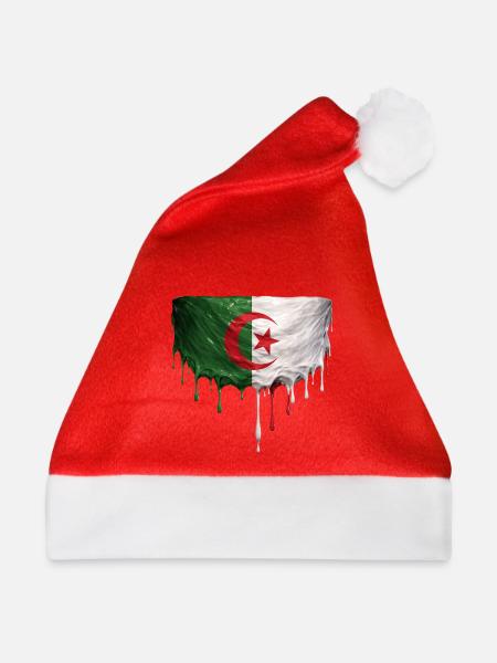 Algerischer Flagge Tropfenkunst - Weihnachtsmütze - Rot