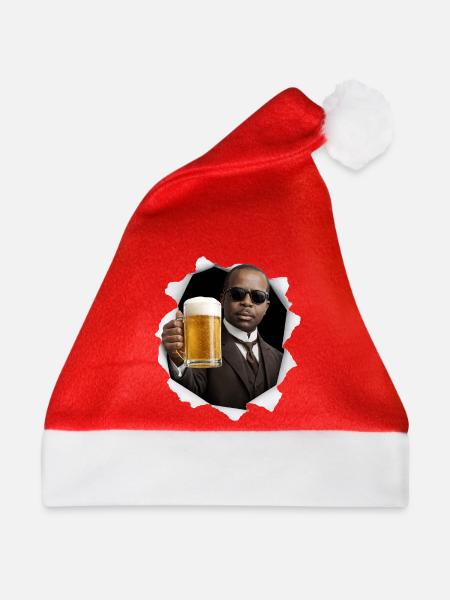 Scott Joplin mit Sonnenbrille und Bier - Weihnachtsmütze - Rot - Vorne