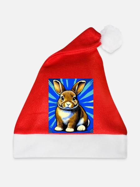 Kaninchen - Weihnachtsmütze - Rot