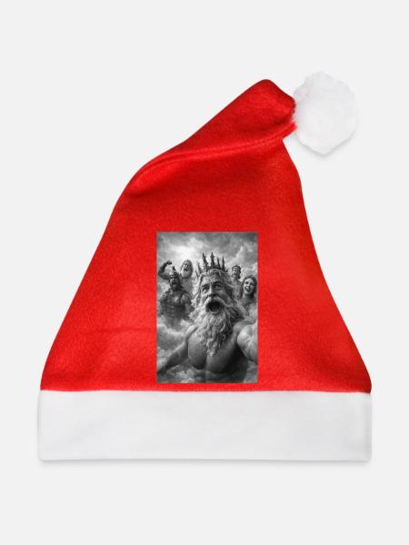 Poseidon-Selfie mit den Göttern - Weihnachtsmütze - Rot
