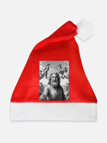 Zeus Selfie mit den Göttern - Weihnachtsmütze - Rot