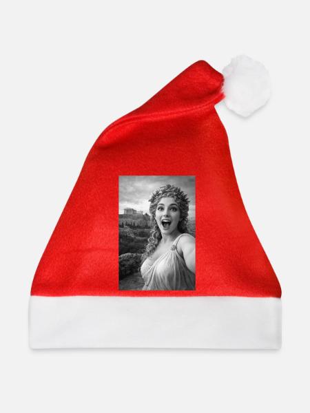 Aphrodite Selfie Porträt - Weihnachtsmütze - Rot