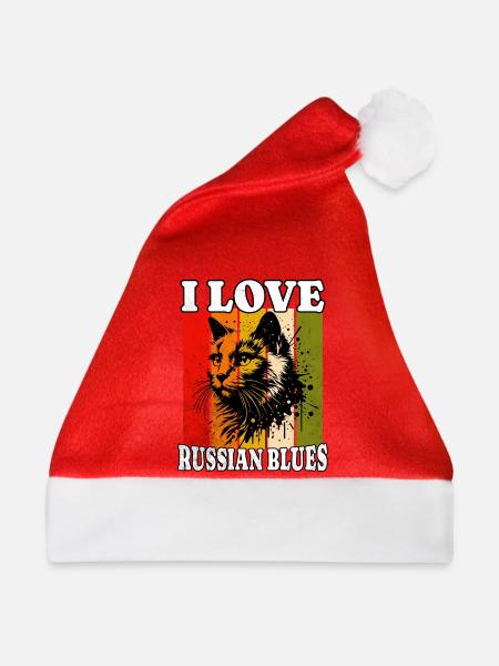 I Love Russian Blue - Weihnachtsmütze - Rot